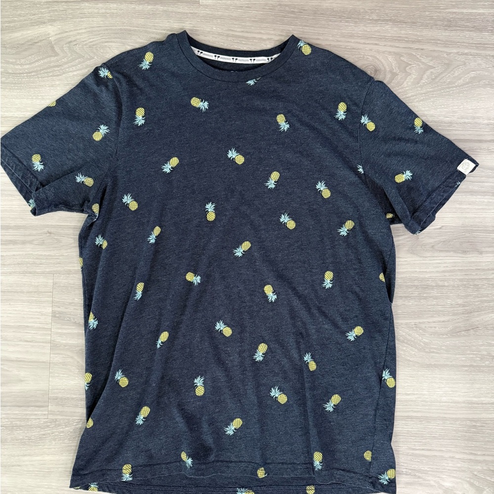 Navy Pineapple Print T-Shirt
